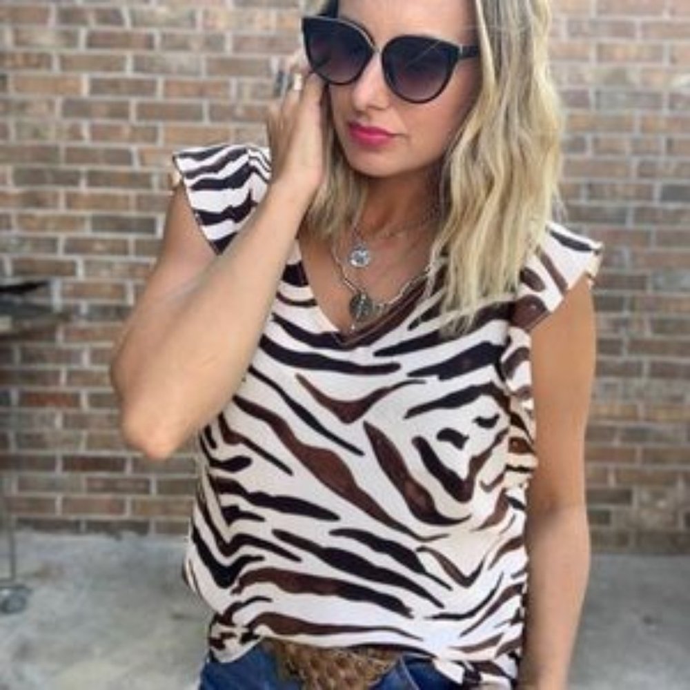 Cabi Zebra Top #3771 Fall 2019 XS
